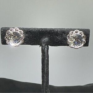 Ross Simons Vintage Silver-Tone Cubic Zirconia Stud Earrings
